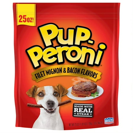 - Pup-Peroni Filet Mignon & Bacon Flavors Dog Snacks, 25-Ounce