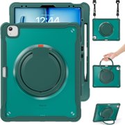 Xyhop Heavy Duty Case for iPad Pro 12.9-inch 6th/5th/4th/3rd Gen,360 Rotating Ring Stand with Shoulder Strap
