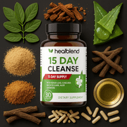 Healblend 15 Day Cleanse Detox Supplement, Natural Colon Cleanser with Senna, Cascara Sagrada, Aloe Vera & Probiotics for Bloating Relief, 30 Capsules