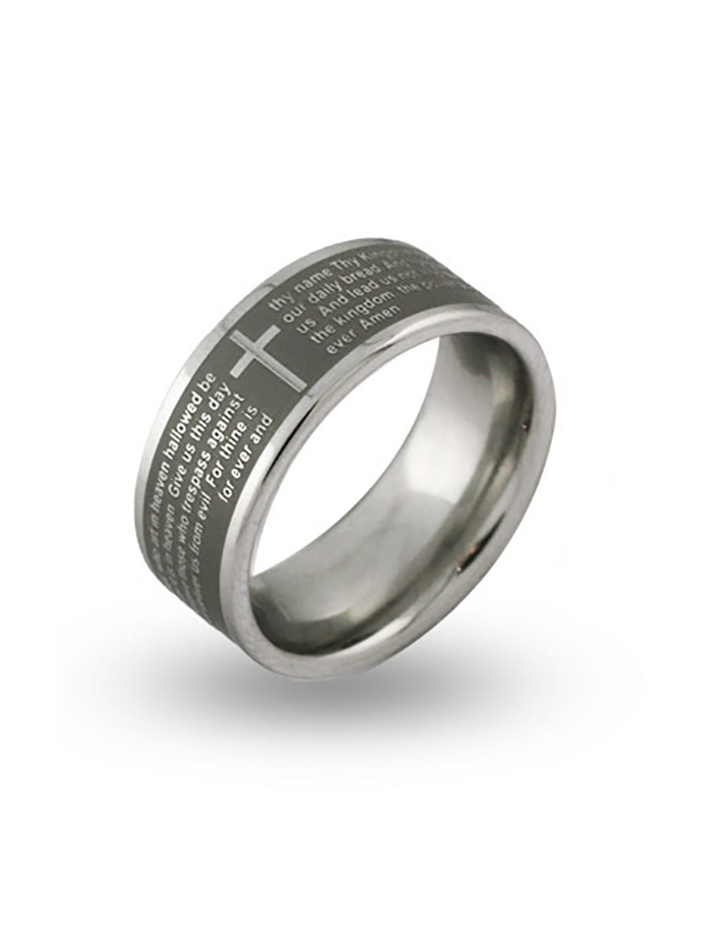 Lords Prayer Message Ring for Women and Men, Ring Sizes 5 to 12