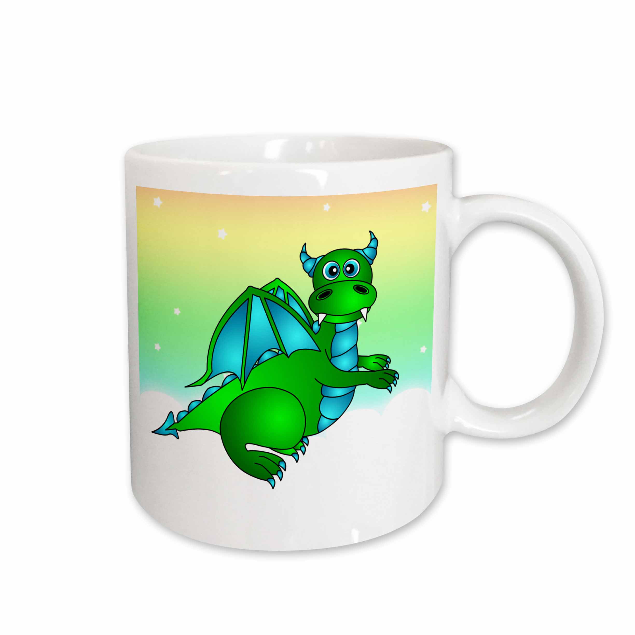 3dRose Green Dragon Twilight Flight , Ceramic Mug, 15-ounce - Walmart.com