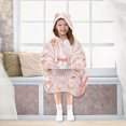 thumbnail image 7 of Pink Raccoon Wearable Blankets Hoodie Oversize Sherpa Wearable Soft Blanket Warm Cozy 3-14 Age, 7 of 7