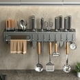 thumbnail image 3 of Stainless Steel Kitchen Wall Organizer – Multi-Function Utensil Rack with Holders & Hooks for Spatulas, Knives & Flatware Space-Saving Countertop Storage, 3 of 7