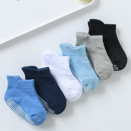 

SweetCandy 6 Pairs/lot Baby Floor Socks Toddler Girls Boys Ankle Socks Non Slip/Anti Skid Socks For Infant Kids