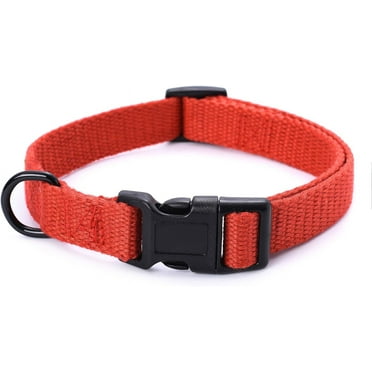 | Premium Dog Collar | Soft and Strong Poly Cotton Dog Collar | Boy Dog Collars for Medium Dog | Outdoor Simplicity Collection (Red)