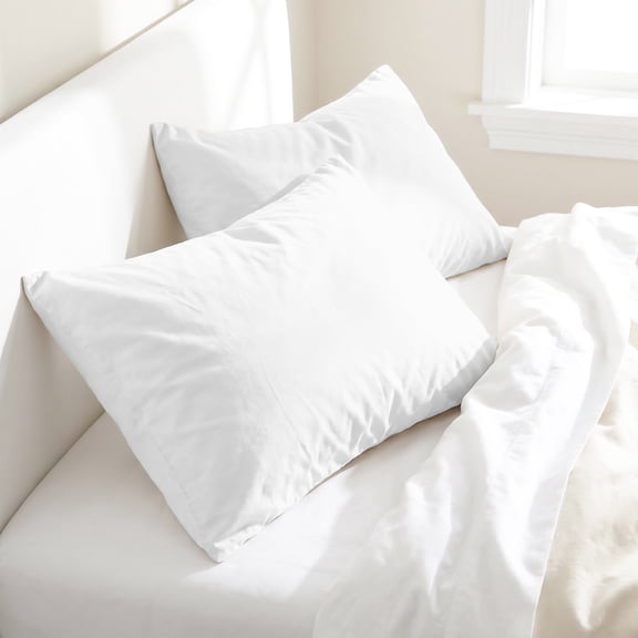 American Soft Linen 100% Washed Cotton Percale Pillowcase Set (Set of 2) - Soft, Breathable, Hotel Quality Pillow Covers