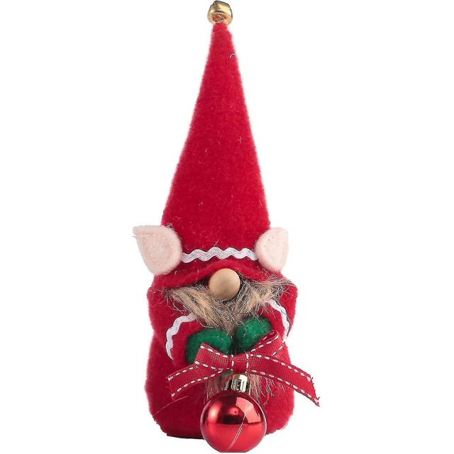 Decoración de muñeca enana de Navidad, anciano sin rostro, adornos colgantes para árbol de Navidad, regalos de decoración enana Gonk de Navidad (1 unidad, rojo)