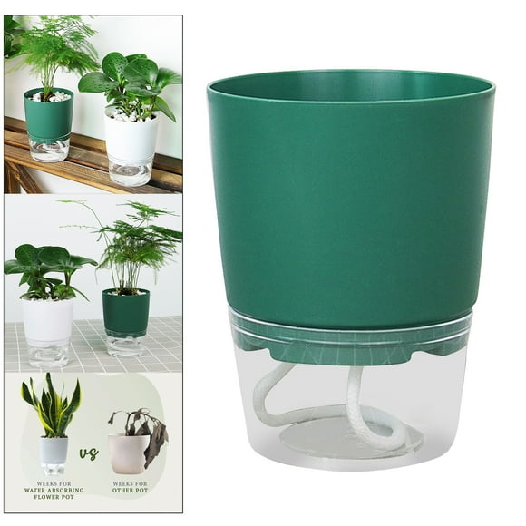 Plant Pot Self Watering Indoor Flower Pots Planter Pots Green S