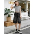 thumbnail image 3 of OYYN Girls Jean Shorts Baggy Wide Leg Cute Y2K Retro Washed Denim Shorts for Teen Girl Trendy Distressed Streetwear 13-16Y, 3 of 6
