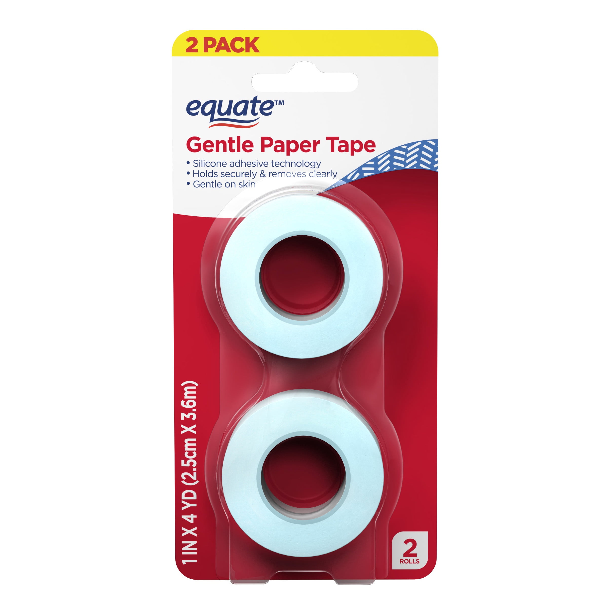 (3 pack) Equate Gentle Paper Tape, White, 2 Count