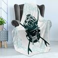 thumbnail image 4 of Surf Soft Flannel Fleece Blanket, Surf Sign with Diving Suit and Elements Myst Underwater Recreational Design, Cozy Plush for Indoor and Outdoor Use, 60" x 80", Dark Petrol Blue Blue, by Ambesonne, 4 of 5