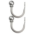 thumbnail image 1 of HEVIRGO 2Pcs U-Shaped Ball Decor Curtain Hooks, Easy Installation Simple Clothes Curtain Iron Holders Window Accessories, 1 of 5
