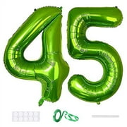 Xihuimay Number 45 Balloons 40 inch Digital Balloon Alphabet 45 Birthday Balloons Digit 45 Helium Balloons Big Balloons for Birthday Party Supplies Wedding Bachelorette Bridal Shower, Green Number 45