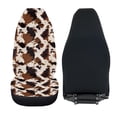 thumbnail image 4 of Xoenoiee Brown Animal Cow Texture Print Car Seat Cover, Set of 2 Breathable Auto Interior Accessories Car Seat Cover Front Bucket Seats Protectors Universal Fit, 4 of 6