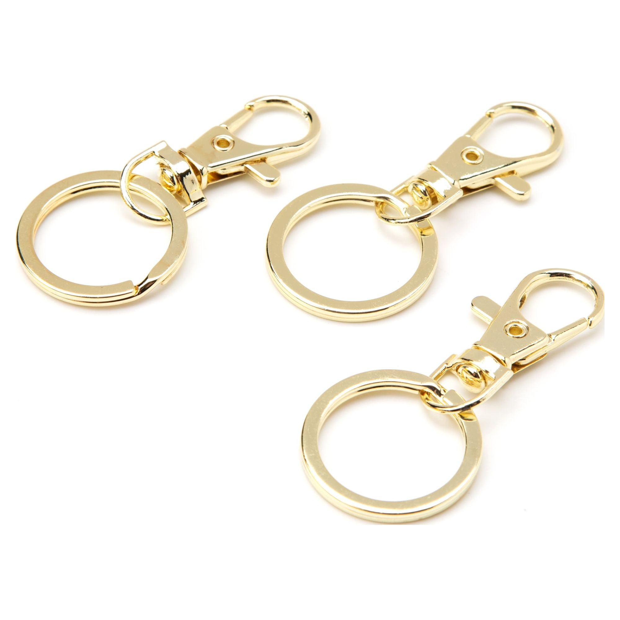 Cousin DIY 3-Pack Gold Metal Key Rings, 54mm Keychain Rings for Lanyards & Craft Supplies