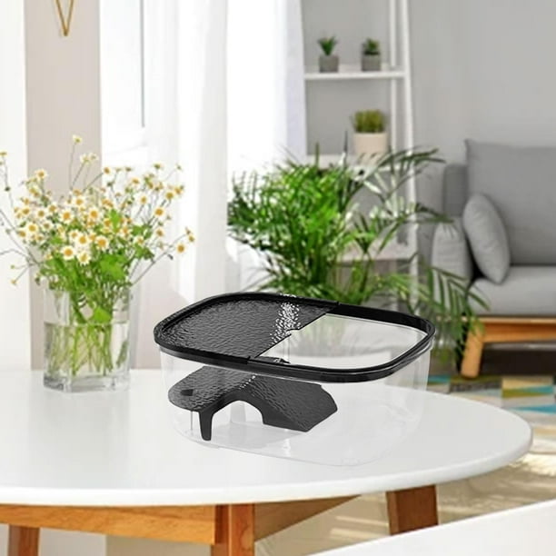 para tomar el sol para tortugas, terraza de , versátil, acuario, fregadero para animales, muelle, estante de escalada transparente, M negro