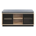 thumbnail image 3 of Pemberly Row 2-Door Wooden Bench with Storage in Oak and Espresso, 3 of 5