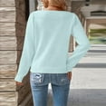 thumbnail image 7 of Womens Jumper Comdrip Womens Fall Long Sleeve Solid Color Sweaters Casual Outfits Puff Sleeve Knitted Pullover Jumper Tops Women Sweater Blue L, 7 of 7