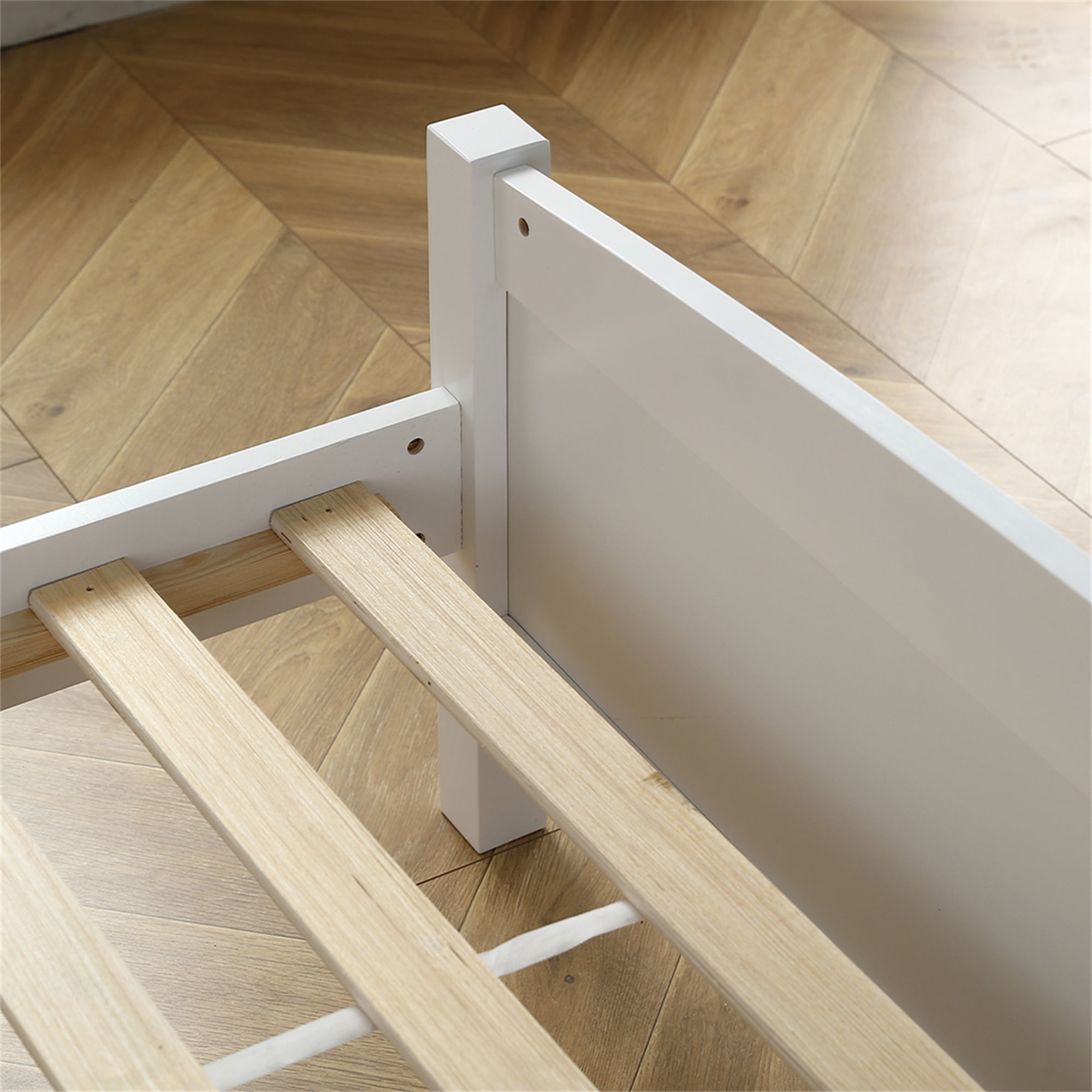 Kadyn Queen Vertical Bed, Queen Bed Frame, Queen Platform Bed Frame, Solid Wood Headboard, Slat Support, White Kadyn Queen Vertical Bed, Queen Bed Frame, Queen Platform Bed Frame, Solid Wood Headboard, Slat Support, White