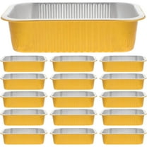 25 Pcs Disposable Pans,Small Cake Pans,Rectangle Aluminum Pans,Gold Aluminum Foil Baking Cups,Cupcake Cups Baking Tins,Aluminum Foil Pans,Cupcake Containers,Kitchen Baking Tools,7.2x5.03x1.41 in