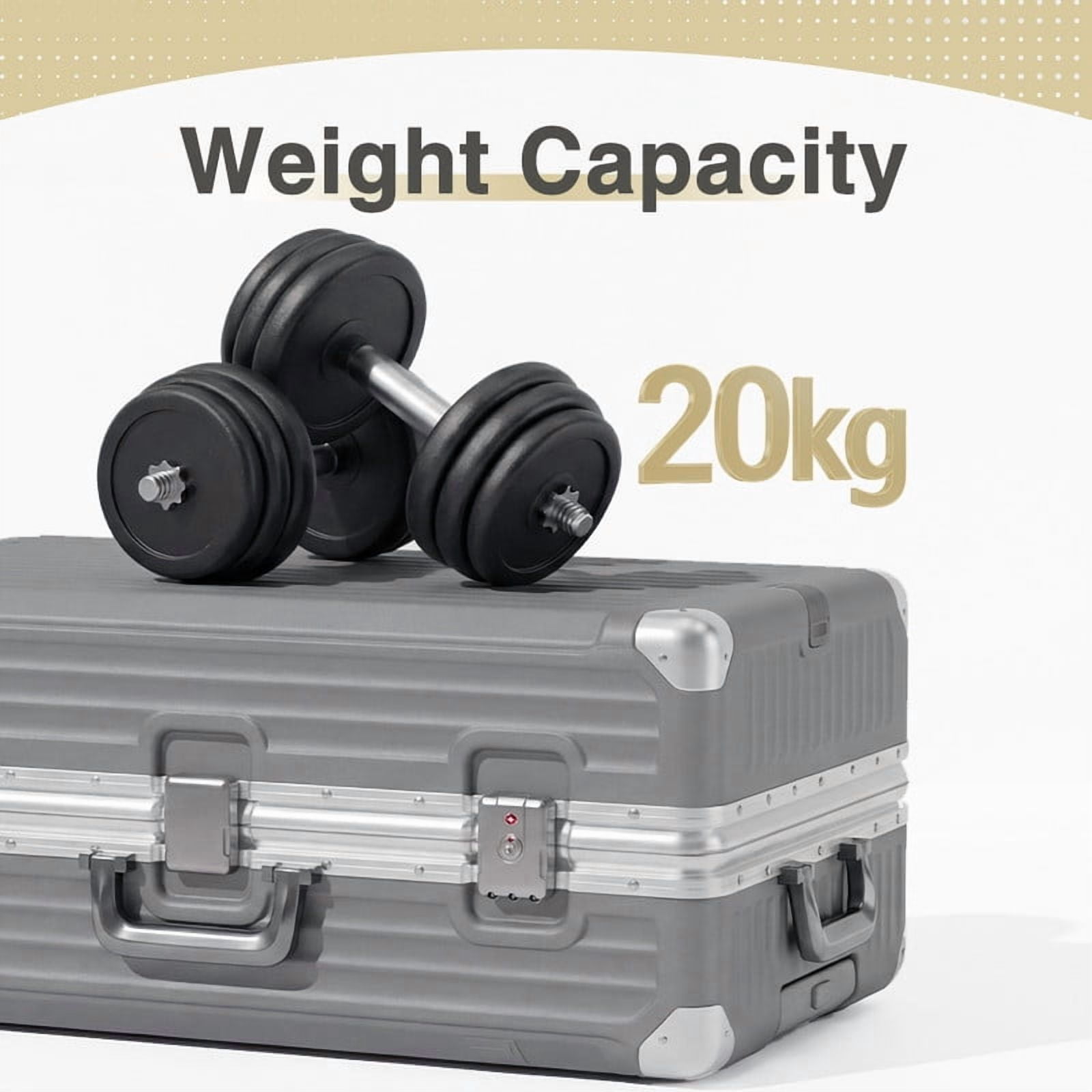 Luggage 20 inch Aluminium Frame PC ABS Hardside with Spinner Wheels PC+ABS Suitcase with TSA Lock 20 inch Carry on Luggage Gray