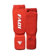 Fadi Sports Shin Instep Guards for Muay Thai, Kickboxing & MMA – Lightweight – Red S