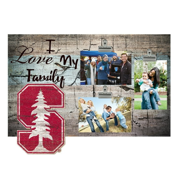 Stanford Cardinal 11" x 19" I Love My Family Clip Photo Frame