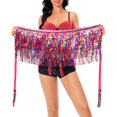 thumbnail image 2 of Boho Belly Skirt Sequins Belly Hip Scarf Tassel Fringe Skirt Rave Party Dance Performance Costume for Women and Girls, 2 of 9