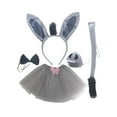 thumbnail image 4 of Disfraces para niños Disfraz de animales para niñas de dibujos animados Traje de disfraz de conejo para fiesta infantil para uso diario Actuación 4 piezas con vestido, 4 of 8