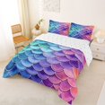 thumbnail image 2 of Homewish Mermaid Scale Queen Comforter Set For Kids Girls,Ocean Animal Comforter Sets Queen,Reversible,3pcs,1 Comforter and 2 Pillowcases, 2 of 7