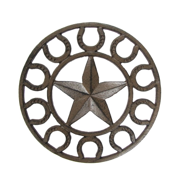 Large Metal Horseshoe Barn Star Stove Top Trivet Hot Oven Dish Pot Pan