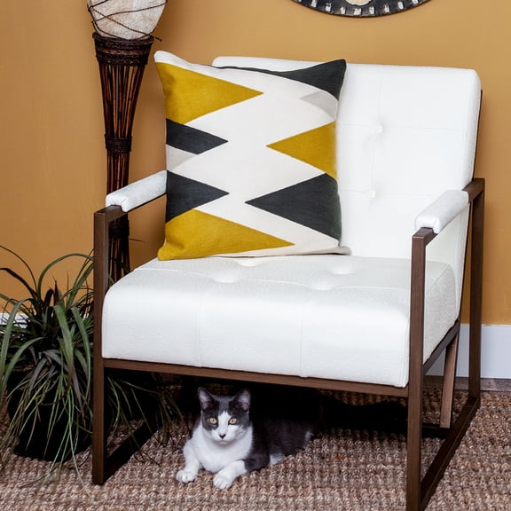 Nassau Collection Handcrafted Geometric Stitch Throw Pillow - 20" - White