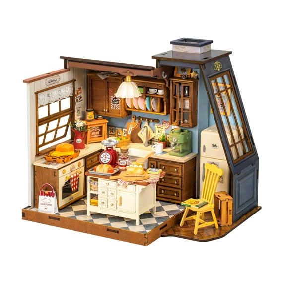 Rolife Baking Kitchen DIY Miniature Dollhouse Wooden Toy for Adult Child Gift