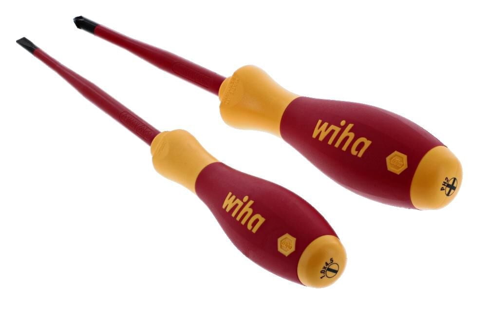 Wiha 32189 Insulated Screwdrivers Slim No.2 and 4.5, 2-Piece Set