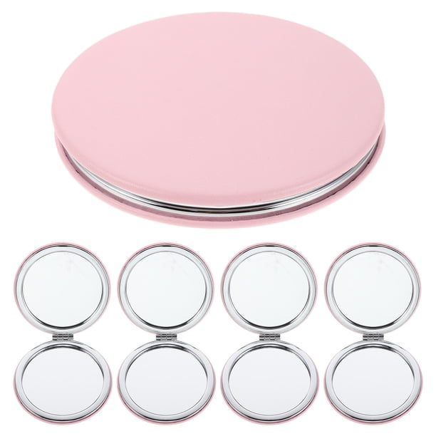 5 espejos de maquillaje plegables portátiles - Espejo de tocador redondo compacto para mujer - Doble cara, tamaño pequeño y de bolsillo para bolso, oficina, viajes