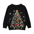 thumbnail image 3 of Hauts à Manches Longues pour Filles, Chandails en Molleton Col Rond avec Poche pour Enfants, 3 of 7