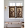thumbnail image 6 of Tier Curtains 45 Inches Long, Western Farmhouse Window Treatment Curtain Drapes, Primitive Rustic Country Retro Texas Star Small Curtain Drapes for Bathroom Laundry Room, 27.5"x45", 2 Panels, 6 of 7