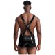 thumbnail image 4 of Lencería de charol para hombre, mono con tirantes, traje, pantalones cortos, mono con agujeros, mameluco ajustable, ropa para discoteca Rave, 4 of 5