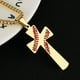 thumbnail image 3 of Colgante de cruz de béisbol, PUEDO HACER TODAS LAS COSAS CON FUERZA Versículo de la Biblia Collar de acero inoxidable 55,88 + 5,08 cm Cadena, oro TUNC Sencillez, 3 of 5