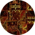 thumbnail image 1 of Ahgly Company Machine Washable Indoor Round Patchwork Yellow Transitional Area Rugs, 7' Round, 1 of 4