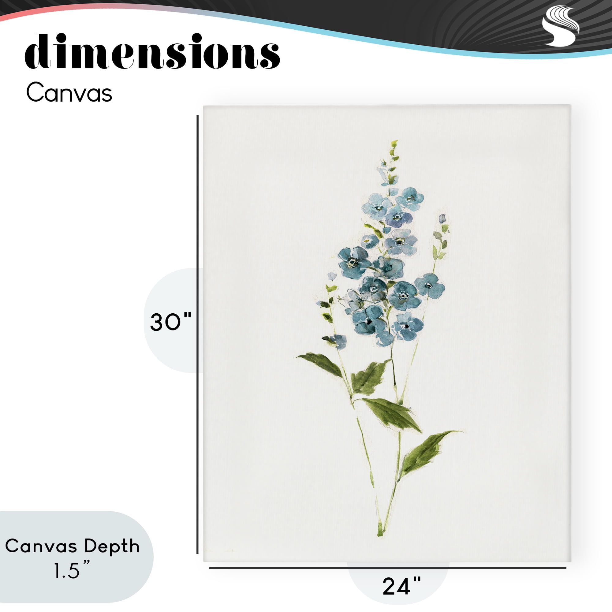 Stupell Industries Delicate Blue Sprigs Canvas Wall Art, design by Sally Swatland