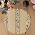 thumbnail image 3 of Khaki Flower Branch Round 13 Inch Placemats Set of 4, Spring Summer Farmhouse Botanical HeatResistant Non Slip Place Mats for Dining Table, Wipeable Braided Kitchen Table Mats for Housewarming, 3 of 9