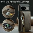 thumbnail image 2 of Case Designed for Google Pixel 9 / 9 Pro, Detachable Back Card Pockets, Magnetic Zipper PU Leather Kickstand Classic Rugged RFID Blocking Phone Case Cover for Google Pixel 9 / 9 Pro, Coffee, 2 of 14