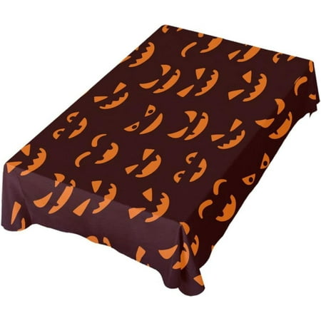 

Hidove Halloween Pumpkin Face Rectangle Tablecloth 60x90In Dinner Table Cover for Outdoor & Indoor Patio Picnic BBQ Holiday Party Halloween Decoration