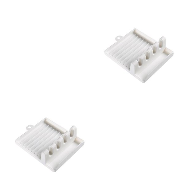 Naiovety Utensilios de cocina calientes, organizador de cocina y almacenamiento con almohadilla de goteo, tenedor de cocina, soportes para blanco 2piezas
