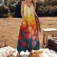 thumbnail image 2 of Vibe Blooming Tulips Design Sleeveless Dress Woman Fashion Long Dresses Women's Summer Suit Dress 2025, 2 of 7