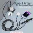 thumbnail image 2 of Cable de carga Autallgee 3 en 2 para iWatch y iPhone de 5 pies, negro, 2 of 9
