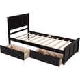 thumbnail image 4 of SESSLIFE Twin Size Bed Frame with 2 Storage Drawers, Twin Platform Bed with with Strong Slats Support, No Box Spring Needed, Easy Assemble, Espresso, 4 of 10