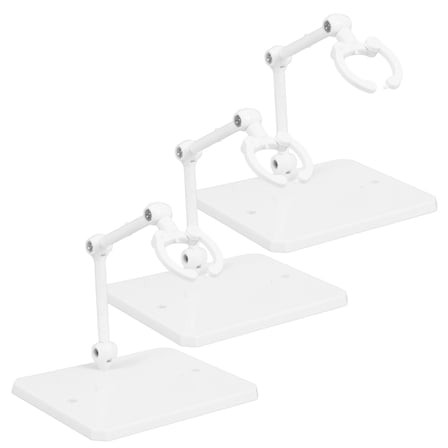 MERRYHAPY 3pcs Adjustable White Action Figure Display Stands Holder for Collectibles and Toys