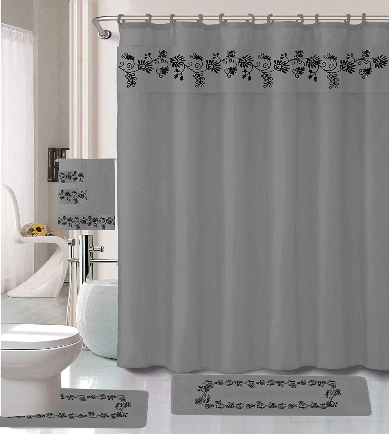 Creative Pineapple Bathroom Polyester Shower Curtain Bath Mat Rugs Set Bedroom 